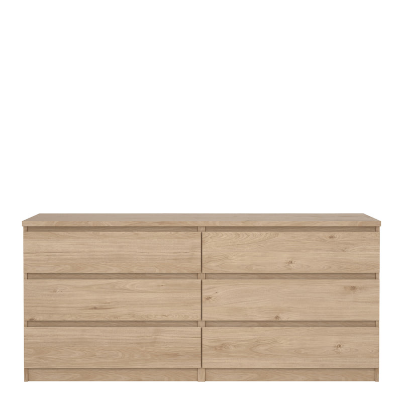 Naia Wide Chest of 6 Drawers (3+3) – Hickory Oak – image 2