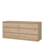 Naia Wide Chest of 6 Drawers (3+3) – Hickory Oak – image 3