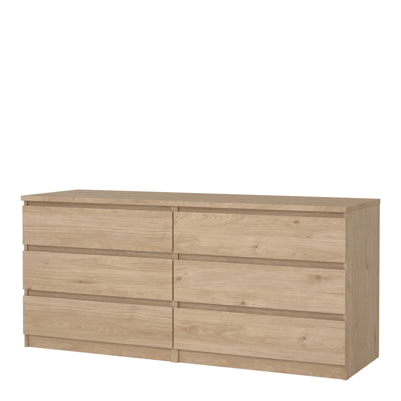 Naia Wide Chest of 6 Drawers (3+3) – Hickory Oak – image 3
