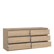 Naia Wide Chest of 6 Drawers (3+3) – Hickory Oak – image 4