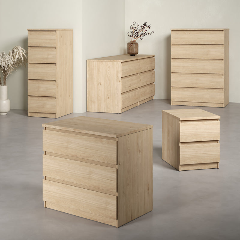 Naia Wide Chest of 6 Drawers (3+3) – Hickory Oak – image 6