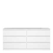 Naia Wide Chest of 6 Drawers (3+3) – White Gloss – image 2