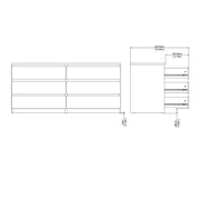 Naia Wide Chest of 6 Drawers (3+3) – White Gloss – image 9
