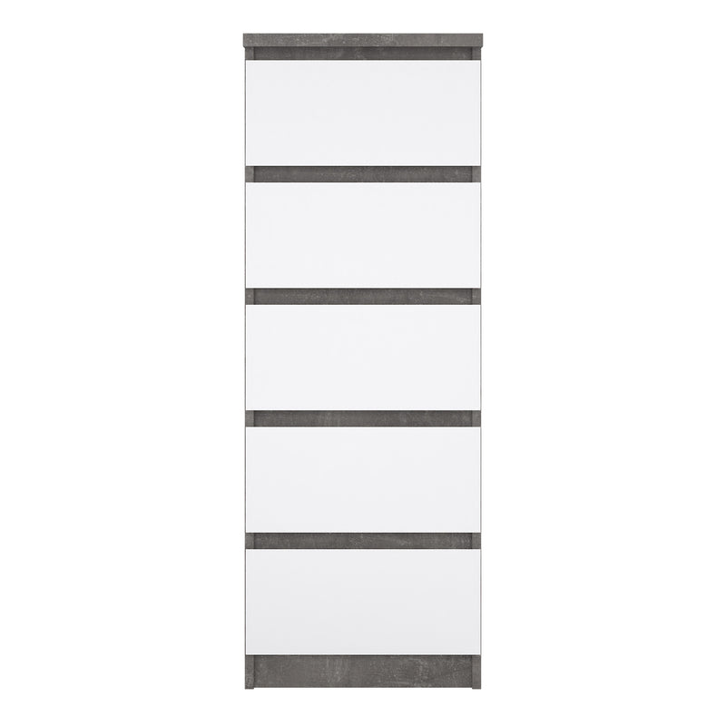 Naia Narrow Chest of 5 Drawers – Concrete Grey – image 2