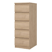 Naia Narrow Chest of 5 Drawers – Hickory Oak – image 3