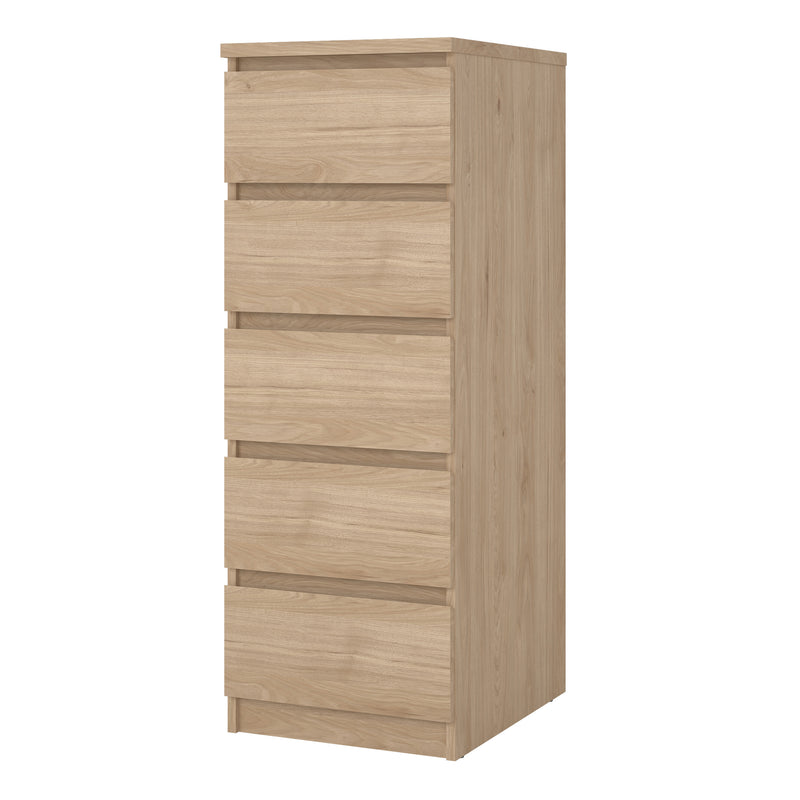 Naia Narrow Chest of 5 Drawers – Hickory Oak – image 3