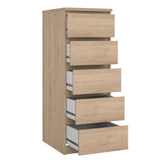 Naia Narrow Chest of 5 Drawers – Hickory Oak – image 4