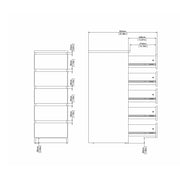 Naia Narrow Chest of 5 Drawers – White Gloss – image 9
