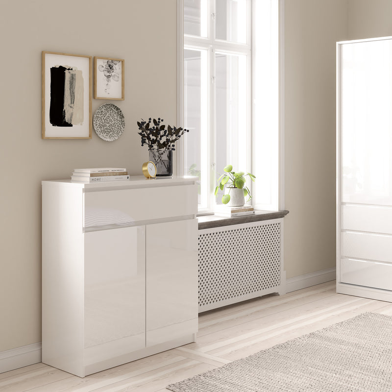 Naia Sideboard - 1 Drawer 2 Doors – White Gloss – image 5