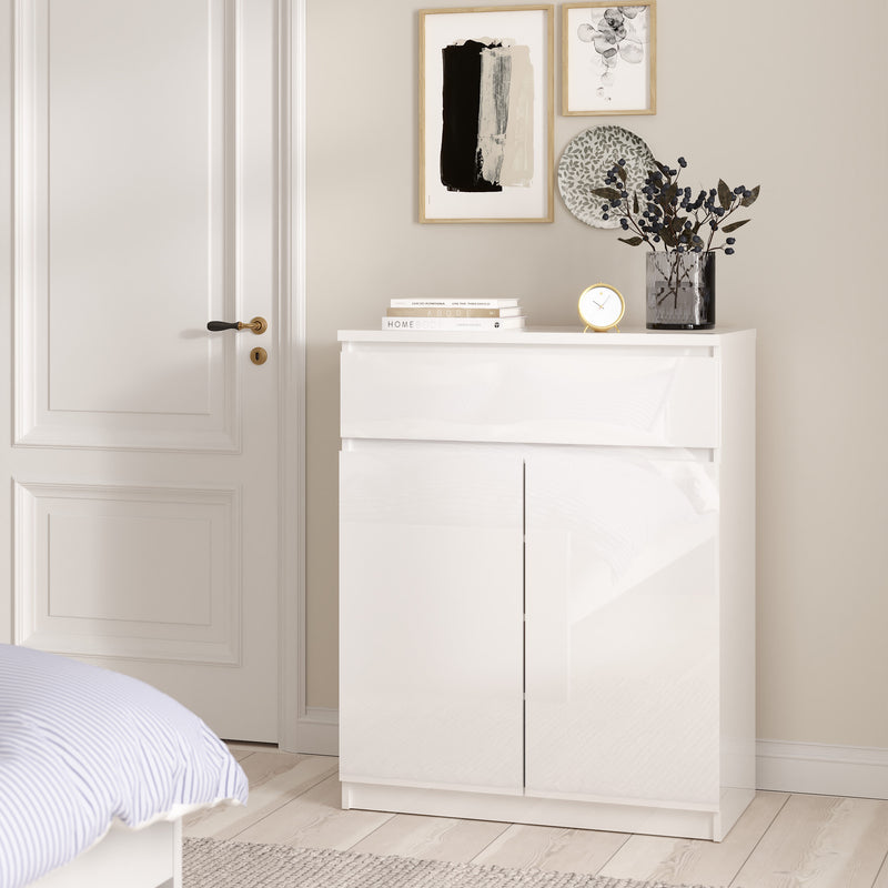 Naia Sideboard - 1 Drawer 2 Doors – White Gloss – image 6