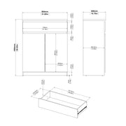 Naia Sideboard - 1 Drawer 2 Doors – White Gloss – image 9