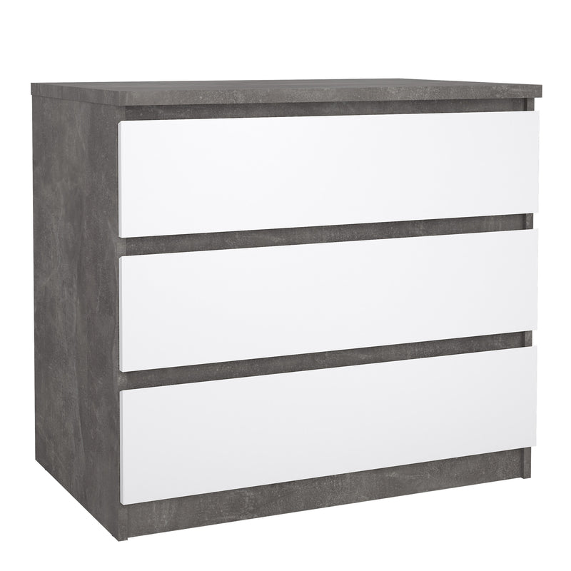 Naia Chest of 3 Drawers – Concrete Grey – image 1