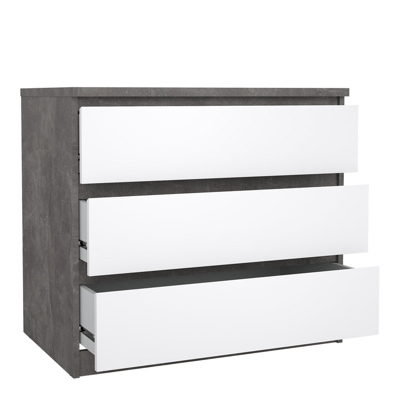 Naia Chest of 3 Drawers – Concrete Grey – image 4