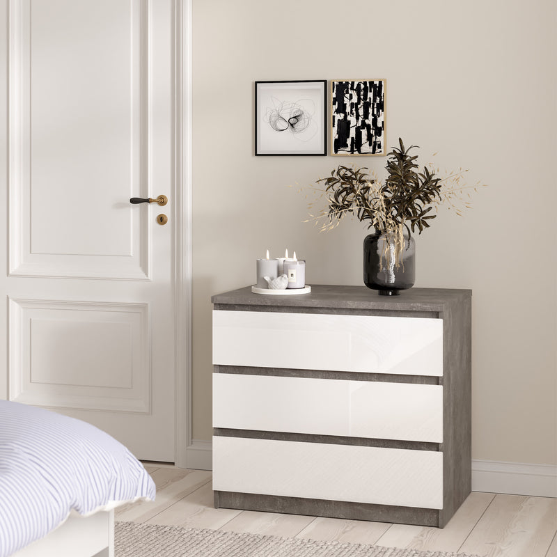 Naia Chest of 3 Drawers – Concrete Grey – image 5