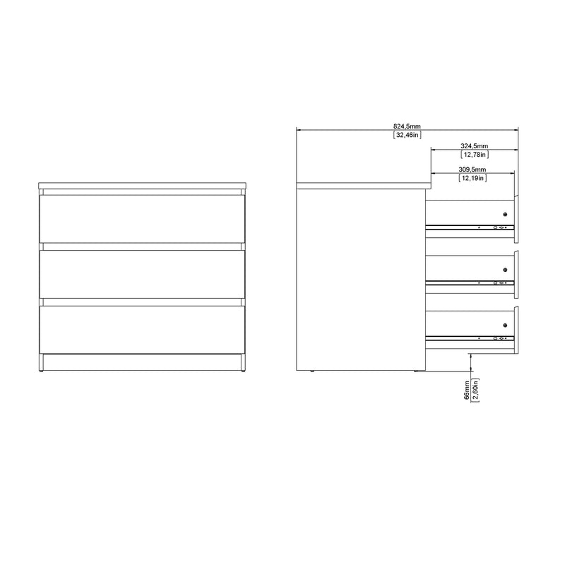 Naia Chest of 3 Drawers – Concrete Grey – image 9