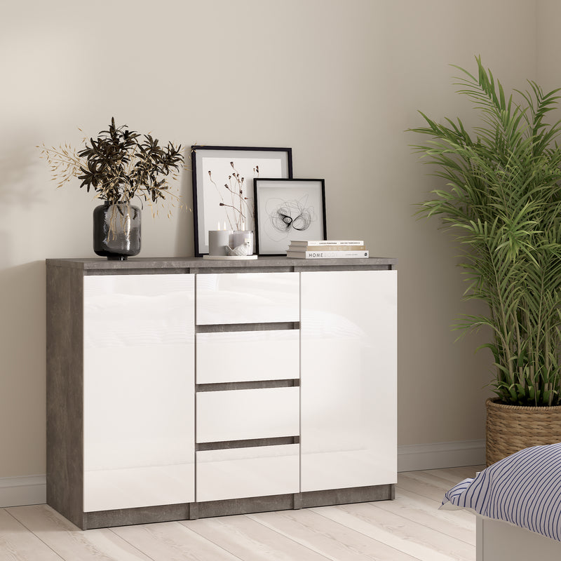 Naia Sideboard 4 Drawers 2 Doors in Jackson – Concrete Grey – image 5