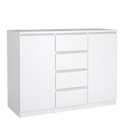 Naia Sideboard 4 Drawers 2 Doors in Jackson – White Gloss – image 1