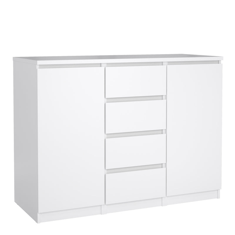 Naia Sideboard 4 Drawers 2 Doors in Jackson – White Gloss – image 1