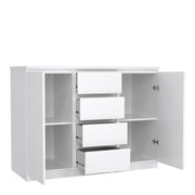 Naia Sideboard 4 Drawers 2 Doors in Jackson – White Gloss – image 4