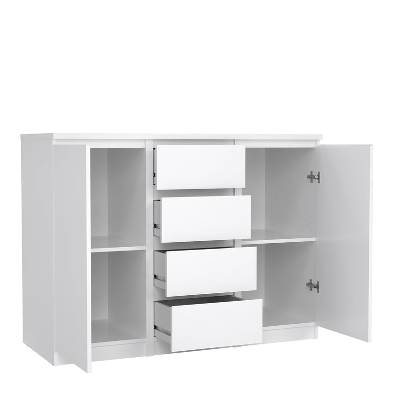 Naia Sideboard 4 Drawers 2 Doors in Jackson – White Gloss – image 4