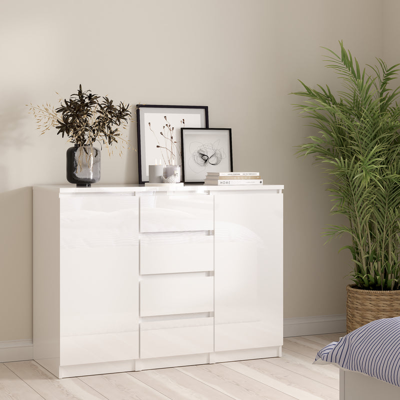 Naia Sideboard 4 Drawers 2 Doors in Jackson – White Gloss – image 5