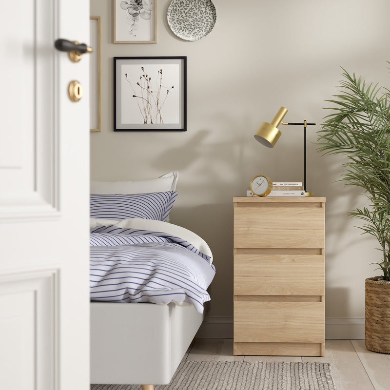 Naia Bedside 3 Drawers – Hickory Oak – image 5
