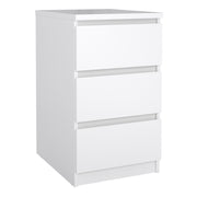 Naia Bedside 3 Drawers – White Gloss – image 1