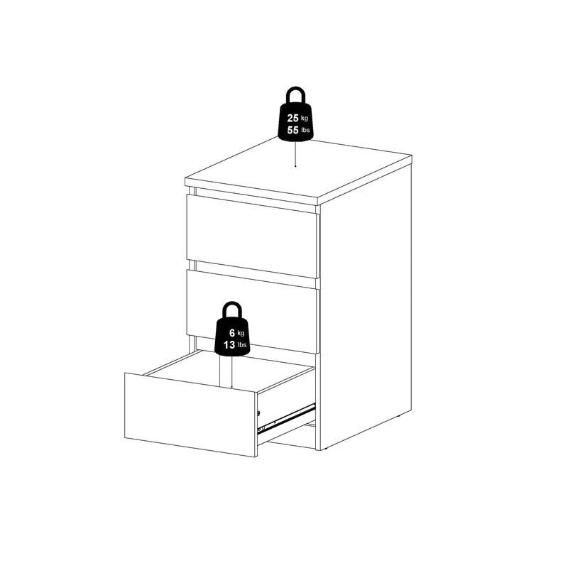 Naia Bedside 3 Drawers – White Gloss – image 10