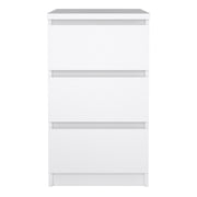 Naia Bedside 3 Drawers – White Gloss – image 2
