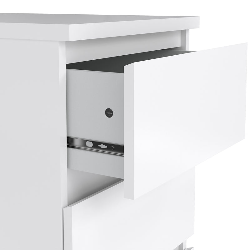 Naia Bedside 3 Drawers – White Gloss – image 6