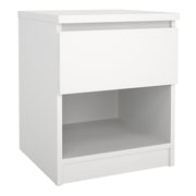 Naia Bedside 1 Drawer 1 Shelf – White – image 1