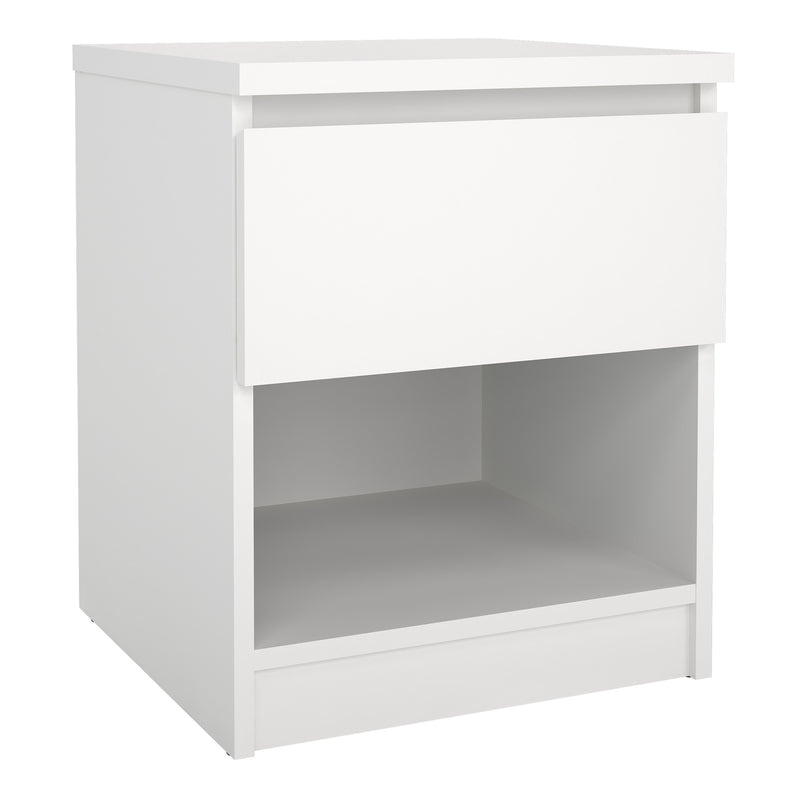 Naia Bedside 1 Drawer 1 Shelf – White – image 1
