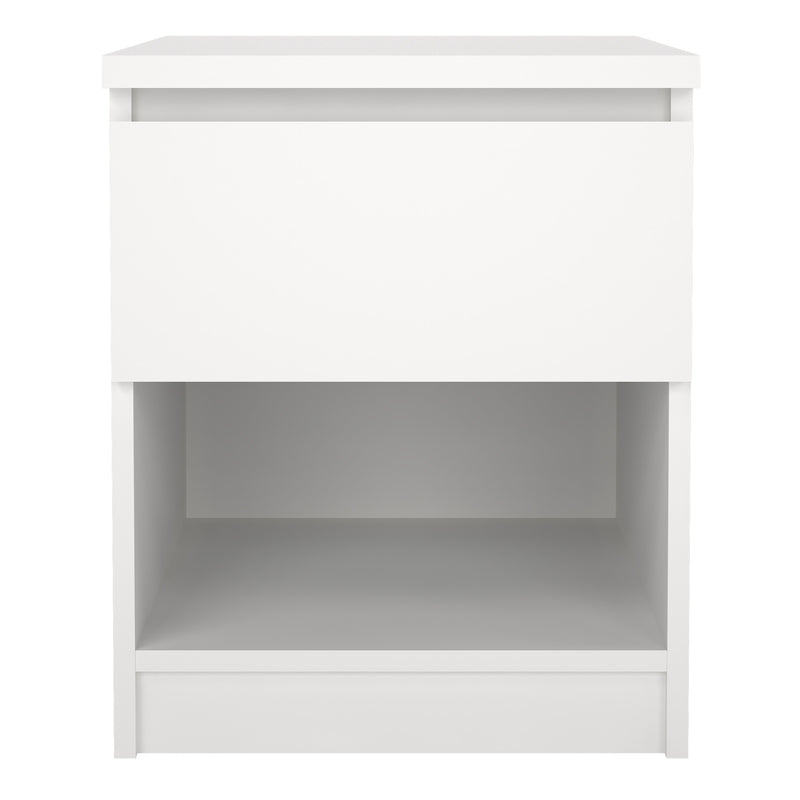 Naia Bedside 1 Drawer 1 Shelf – White – image 2