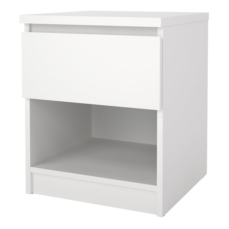 Naia Bedside 1 Drawer 1 Shelf – White – image 3
