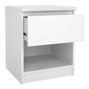 Naia Bedside 1 Drawer 1 Shelf – White – image 4