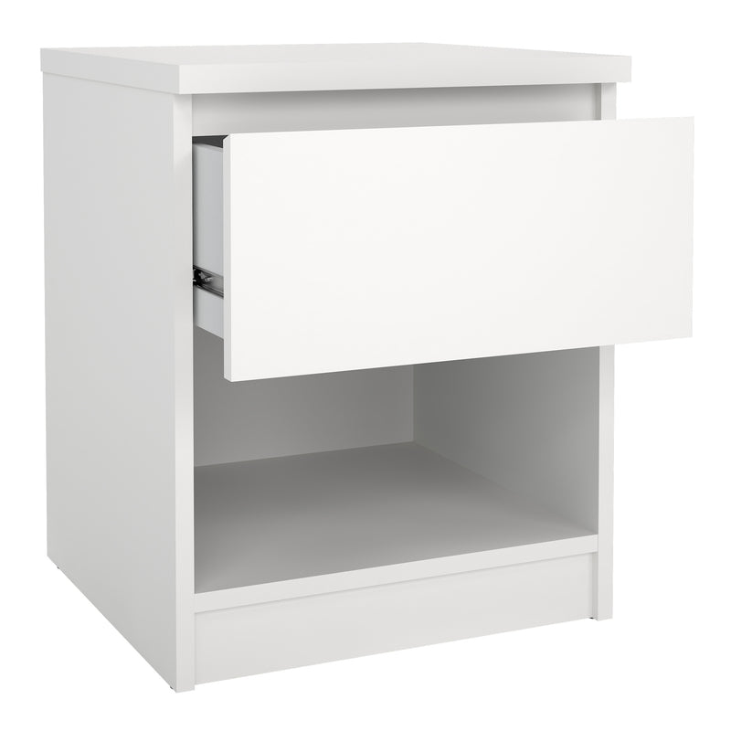 Naia Bedside 1 Drawer 1 Shelf – White – image 4