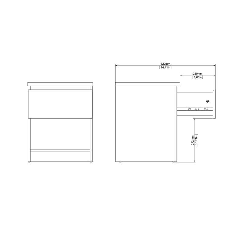 Naia Bedside 1 Drawer 1 Shelf – White – image 9