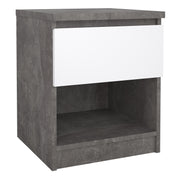 Naia Bedside 1 Drawer 1 Shelf – Concrete Grey – image 1