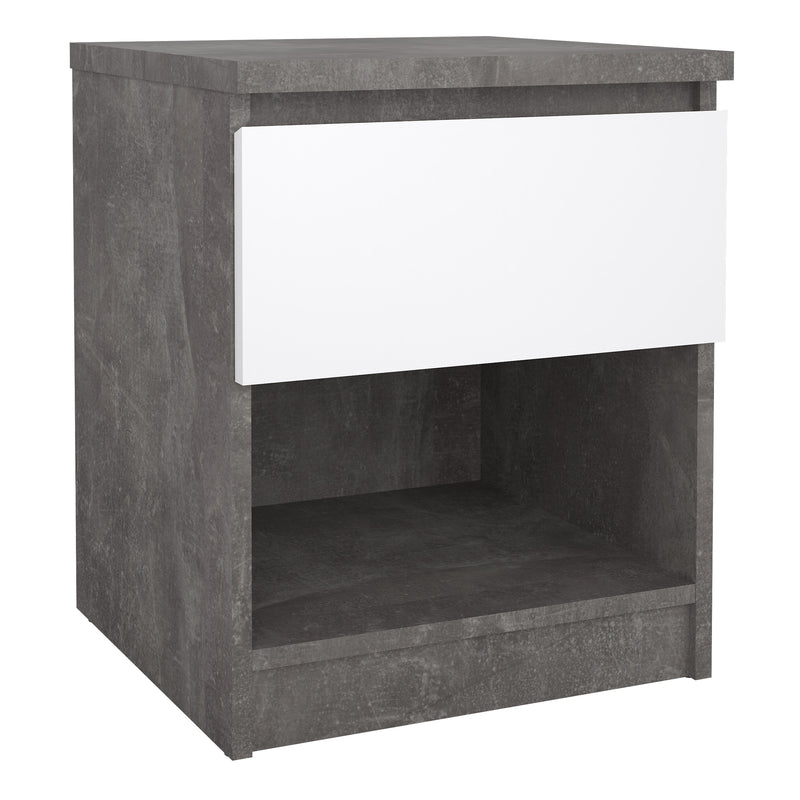 Naia Bedside 1 Drawer 1 Shelf – Concrete Grey – image 1