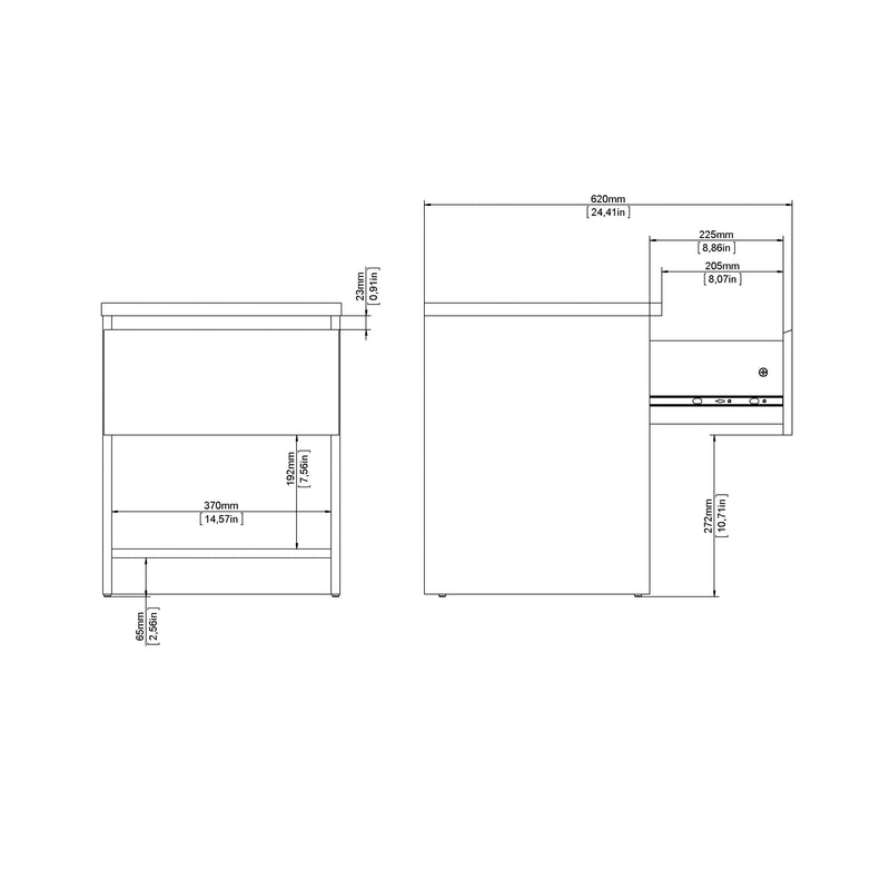 Naia Bedside 1 Drawer 1 Shelf – Concrete Grey – image 9