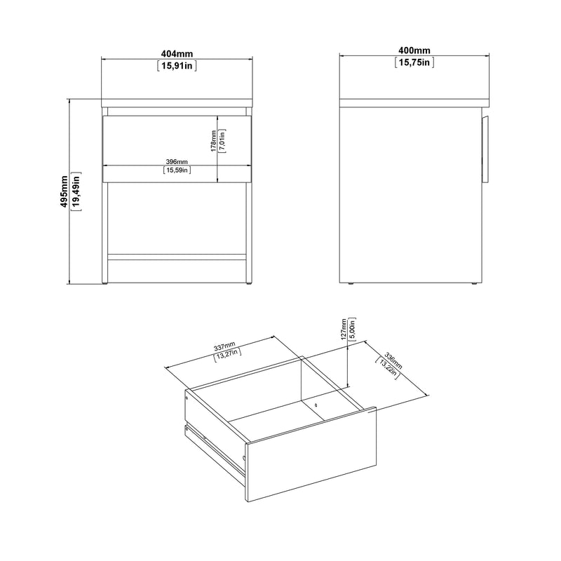 Naia Bedside 1 Drawer 1 Shelf – Hickory Oak – image 9