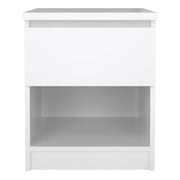 Naia Bedside 1 Drawer 1 Shelf – White Gloss – image 2