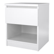 Naia Bedside 1 Drawer 1 Shelf – White Gloss – image 3