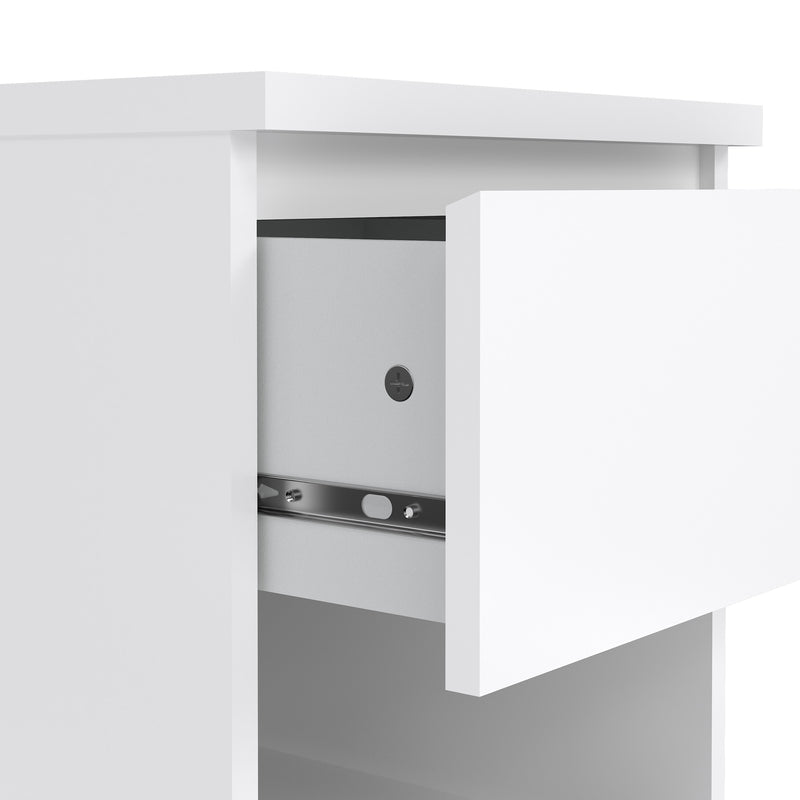 Naia Bedside 1 Drawer 1 Shelf – White Gloss – image 6