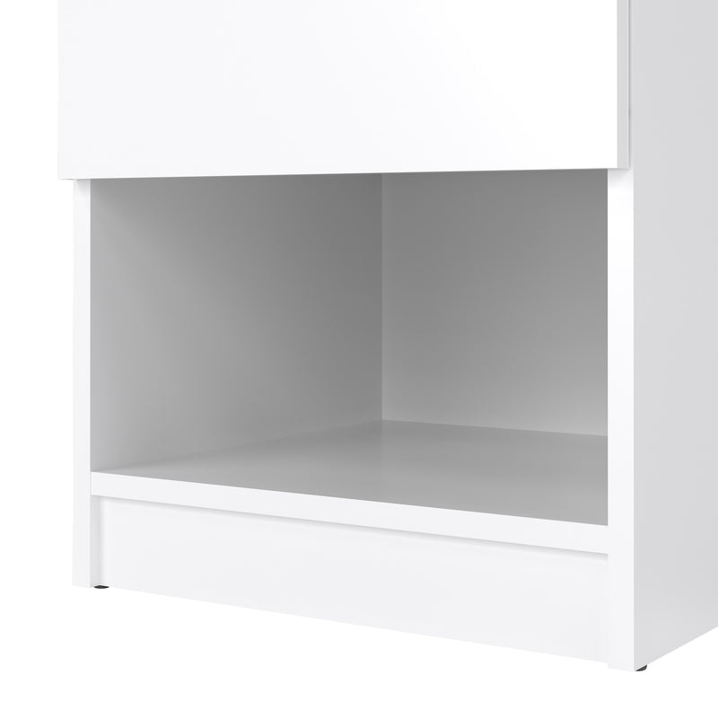 Naia Bedside 1 Drawer 1 Shelf – White Gloss – image 7