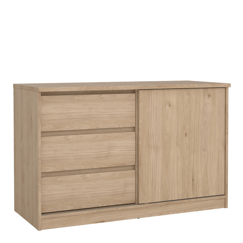Naia Storage Unit with 1 Sliding Door and 3 Drawers in Jackson – Hickory Oak – image 1
