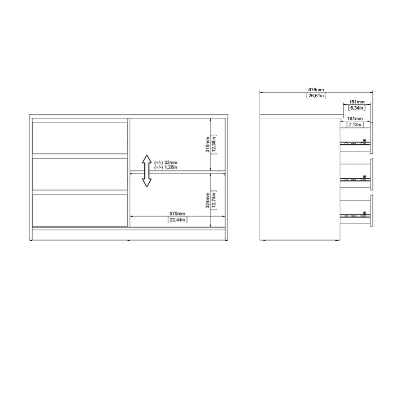Naia Storage Unit with 1 Sliding Door and 3 Drawers in Jackson – Hickory Oak – image 10