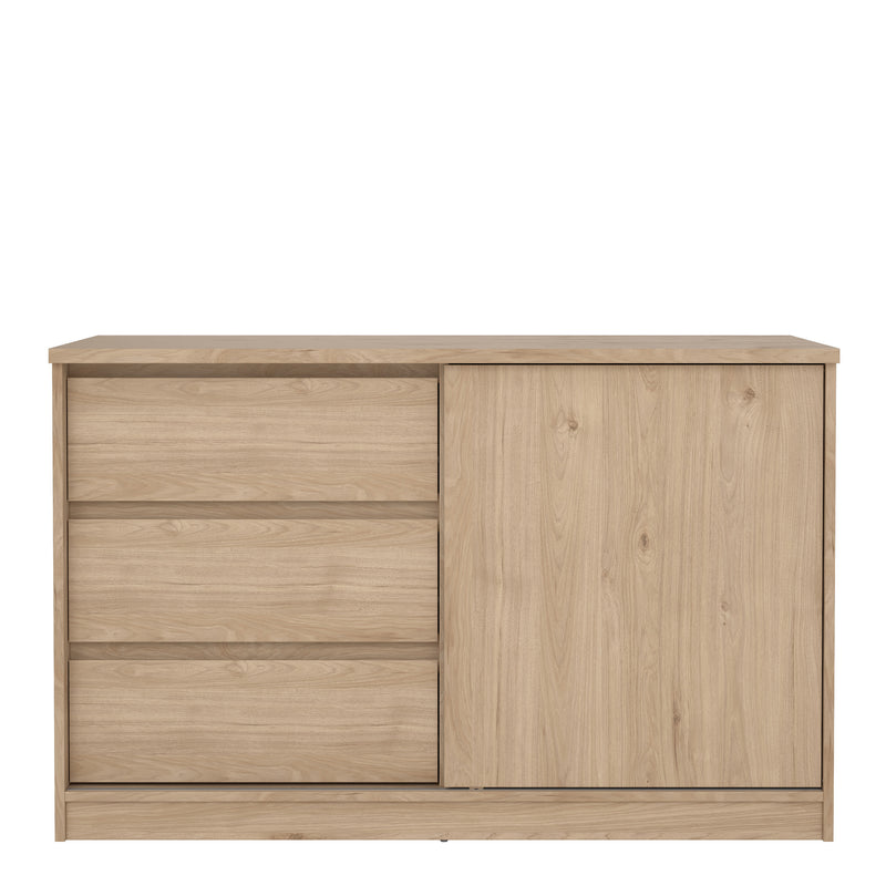 Naia Storage Unit with 1 Sliding Door and 3 Drawers in Jackson – Hickory Oak – image 2