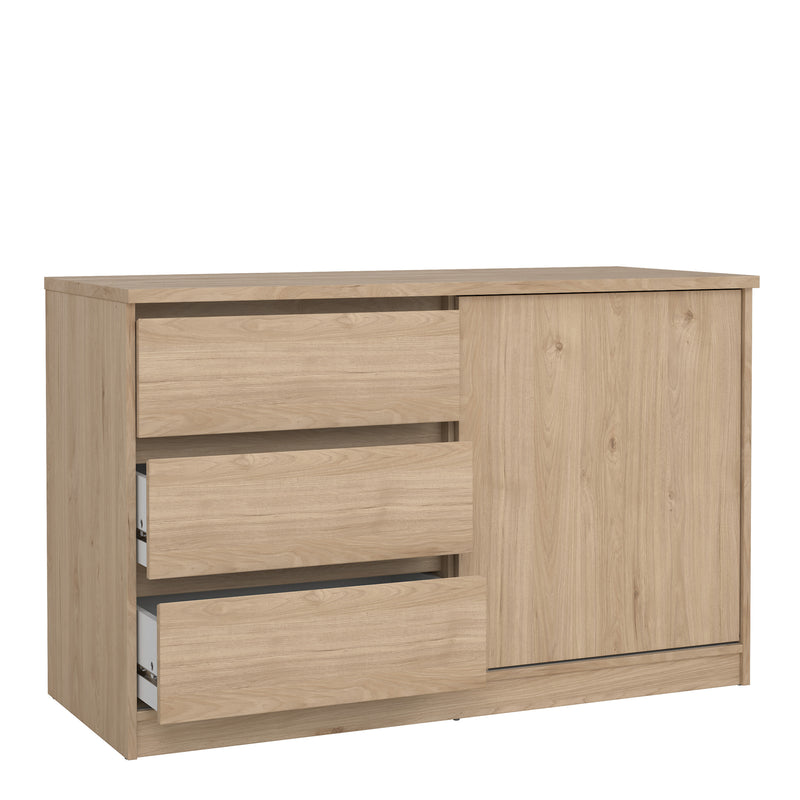 Naia Storage Unit with 1 Sliding Door and 3 Drawers in Jackson – Hickory Oak – image 4