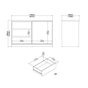 Naia Storage Unit with 1 Sliding Door and 3 Drawers in Jackson – Hickory Oak – image 9